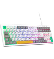Pure Kablolu Oyuncu Klavyesi RGB Aydınlatmalı Beyaz/Gri