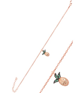 Söğütlü Silver Gümüş rose zirkon taşlı ananas bileklik