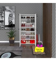 Kenzlife ayakkabılık ayakkabı dolabı kilitli be real byz 140*70*32 kapaklı arkalıklı ofis dolabı iki bölme + tekli duvar rafı hediyeli (Karışık)