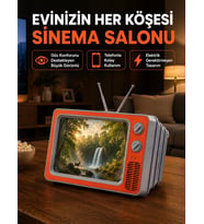 Mey İthalat® Telefon İçin 12 İnç Ekran Büyütücü Retro Televizyon Tasarımı HD Film İzleme Katlanabilir Stand