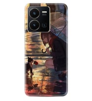 Vivo Y35 Kılıf Silikon Desen Özel Seri Kız ve Kedi 1762