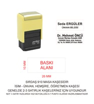 SIRDAŞ 910 İSİM ÜNVAN KAŞESİ - SARI MAKİNA - SİYAH MÜREKKEP