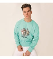 Biggdesign Nature Durak Erkek Sweatshirt (Açık Mavi)