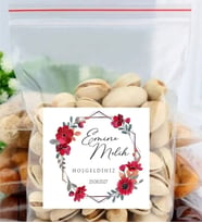 kına nikah Hediyelik Etiketi 144 Adet (Kuruyemiş ve Paket Dahil Değildir) kesilmemiş