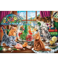Anatolian 1000 Parça Sevimli Kediler ve Akvaryum  Etkisi Puzzle