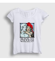 Presmono Kadın Beyaz Medusa Alice In Chains T-Shirt 7784tt