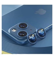 Apple iPhone 13 Kamera Koruyucu Lens Mercek Metal Çerçeveli 2li Set Mavi Blue