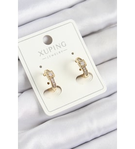 Xuping Zirkon Taşlı Kemer Model Gold Renk Kadın Küpe (Altın)