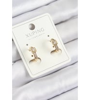 Xuping Zirkon Taşlı Kemer Model Gold Renk Kadın Küpe (Altın)