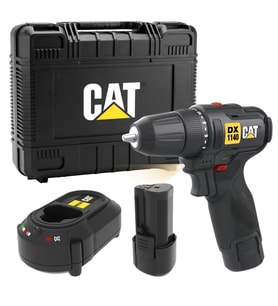 CAT DX1140 12Volt/2.0Ah Li-ion Çift Akülü Kömürsüz Profesyonel Şarjlı Darbesiz Matkap