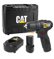 CAT DX1140 12Volt/2.0Ah Li-ion Çift Akülü Kömürsüz Profesyonel Şarjlı Darbesiz Matkap