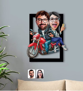 BK Gift Kişiye Özel Sevgililer Karikatürlü 3D Ahşap Tablo-97