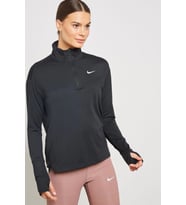 Nike Dri-Fit Element Running Siyah Çeyrek Fermuar Kadın Koşu Üstü