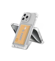 iPhone 15 Pro Uyumlu Kılıf Airbag Tasarımlı Şeffaf Kartlıklı  G-Kart Kapak (Renksiz)