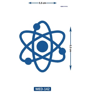 Atom Sembolü 5 cm Minimal geçici Dövme Yarı Kalıcı Geçici Dövme