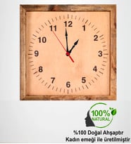 Tasarım Doğal Ahşap Duvar Saati (Kahverengi)