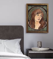 BK Gift Yatak Odası Konseptli Doğal Masif Ahşap Çerçeveli Tablo 45x65cm-34