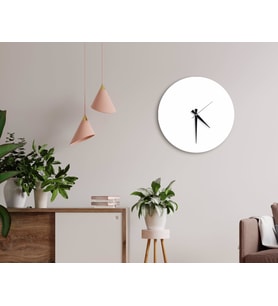 BK Home Dekoratif 45cm Ahşap Duvar Saati-39 (Beyaz)