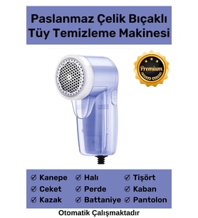Özel Şarjlı Kablolu Tiftik Kazak Tüy Toz Takım Elbise Halı Otomatik Mavi Tüy Temizleme Makinesi