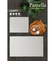 Merinos Pamella 2 Li Banyo Paspas Takımı Leafy Krem