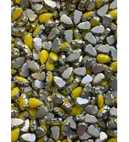 1 cm 2 mm KRİSTAL SARI RENK KASALI DİKME DAMLA TAŞ BONCUK (50 ADET)