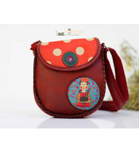 Mavi Frida Çapraz Örgülü Kol Çantası Etnik Bohem Style - Bordo
