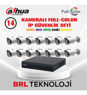 Dahua 14 Kameralı Full Color İp Güvenlik Kamera Seti