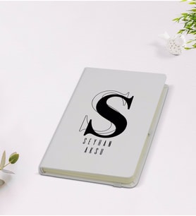 BK Gift Kişiye Özel İsimli 9x14cm Beyaz Defter - Model 34