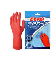 Beybi Bulaşık Eldiveni Ekonomik 8-8,5 Medium Beden - Kırmızı