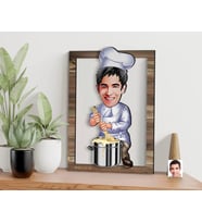 BK Gift Kişiye Özel Chef Karikatürlü 3D Ahşap Tablo, Sevgiliye Hediye, Arkadaşa Hediye, Yıl Dönümü Hediyesi, Doğum Günü Hediyesi-6