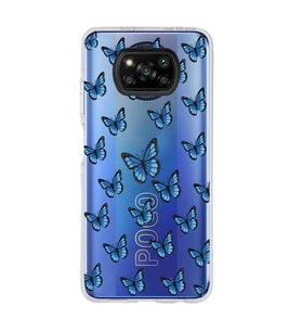 Poco X3 Pro Uyumlu Kelebek Desenli Şeffaf Telefon Kılıfı
