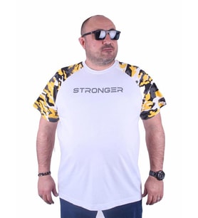Starbattal Büyük Beden Raglan Sleeve Camouflage Erkek Tişört 23146 HARDAL