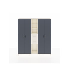Arges Dolap 15 Raflı 2 Çekmeceli 4 Kapaklı 220x30x243 Aytaşı-Antrasit/Aytaşı
