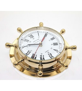Ship's Time Rickmer & Rickmers / Tamamı Pirinç Dümen Tasarımlı Duvar Saati