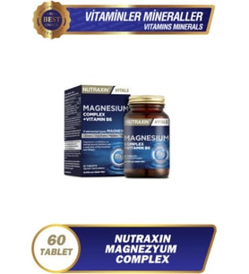 Nutraxin Magnezyum Complex Vitamin B6 60 Tablet 250 Mg