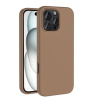 Apple iPhone 16 Pro Uyumlu Kılıf M-safe Şarj Özellikli Sıvı Teknolojili Silinebilir Sert Zore Kivi Kapak (A.Krem)