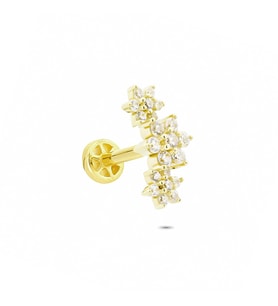 Glorria Altın Çiçek Tragus Piercing