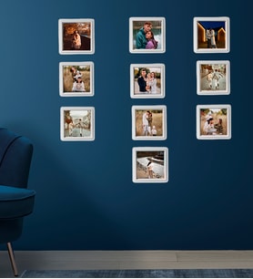 Kişiye Özel 10 Adet 8,5x8.5 Sök Tak Fotoğraflı Beyaz Çerçeve