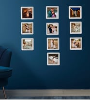 Kişiye Özel 10 Adet 8,5x8.5 Sök Tak Fotoğraflı Beyaz Çerçeve