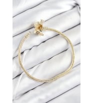 Pirinç Charm Zirkon Taşlı Taç Model Gold Renk Kadın Bileklik 5886 - HUOBPS5547-7976