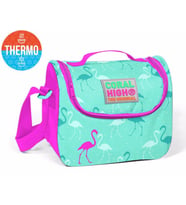 Coral High Yeşil Flamingo Desenli Termoslu Beslenme Çantası - Kız Çocuk