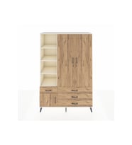 Hyperion Gardrop 5 Raflı 4 Çekmeceli Tek Askılı 132x44x195 Aytaşı-Çam