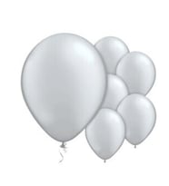 Gümüş Metalik Latex Balon 10 Adet