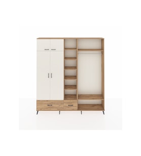 Arges Dolap 12 Raflı 2 Çekmeceli 2 Askılı 220x30x243 Çam-Aytaşı/Çam