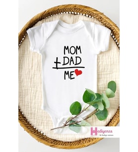 Mom Dad Me Özel Tasarım Bebek Zıbın Pamuklu Çıtçıtlı Body