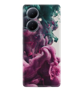 Vivo V29 Lite Kılıf Desenli Silikon Pink Green Cloud 1306