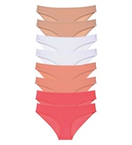 8 adet Süper Eko Set Likralı Kadın Slip Külot Ten Beyaz Pudra Fuşya (Çok Renkli)