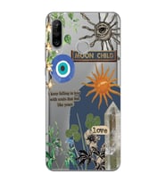 Huawei P30 Lite Uyumlu Moon Child Desenli Şeffaf Telefon Kılıfı