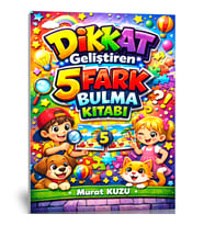 Dikkat Geliştiren 5 Fark Bulma Kitabı (73 Tam Sayfa Fark Bulmacası)