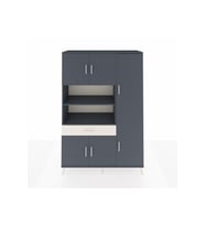 Hyperion Dolap 10 Raflı Tek Çekmeceli 6 Kapaklı 132x44x195 Antrasit-Antrasit/Aytaşı